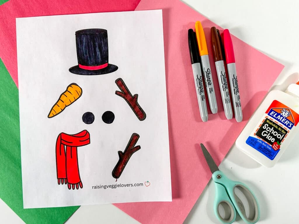 melted snowman craft with free printable - raising veggie lovers